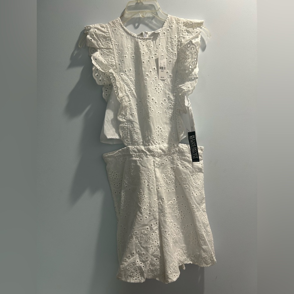 New York & Company White Eyelet Romper